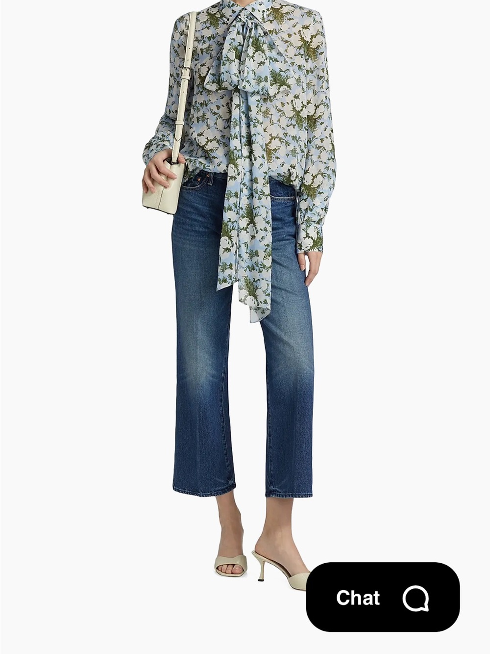 MOTHER Blue Wide-Leg Cropped Jeans - Picture 2 of 6
